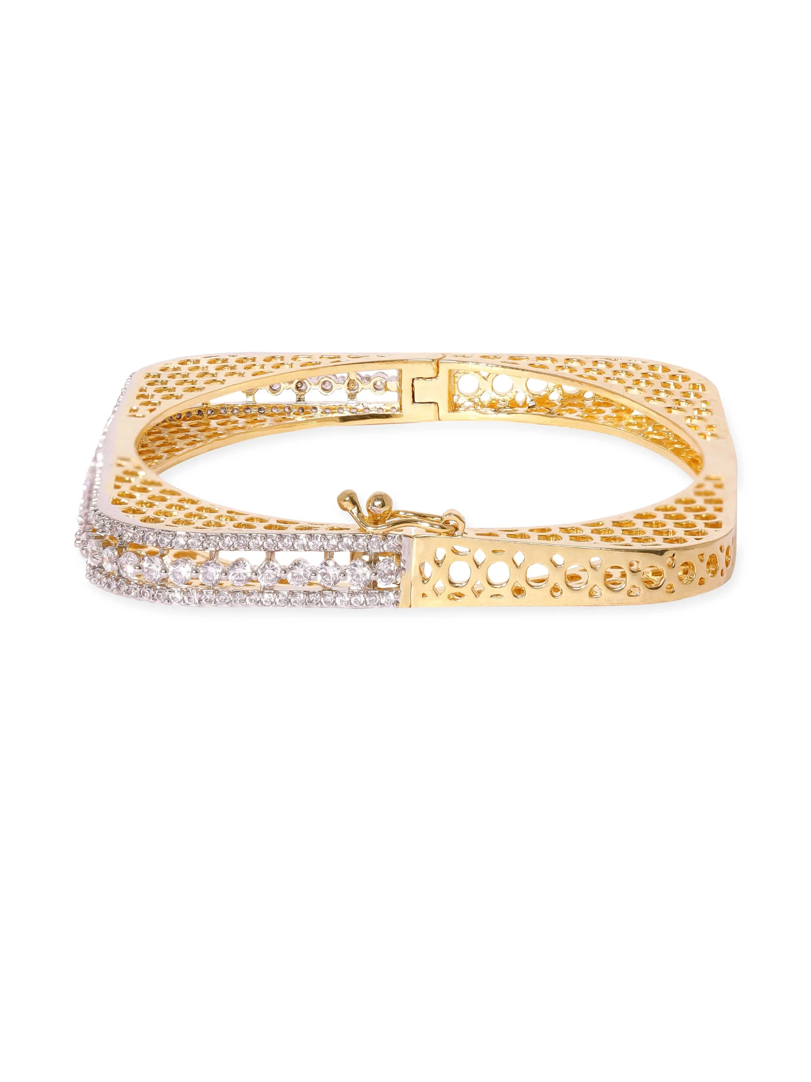 Rubans 22K Gold Plated Zirconia Studded Elegant Bracelet