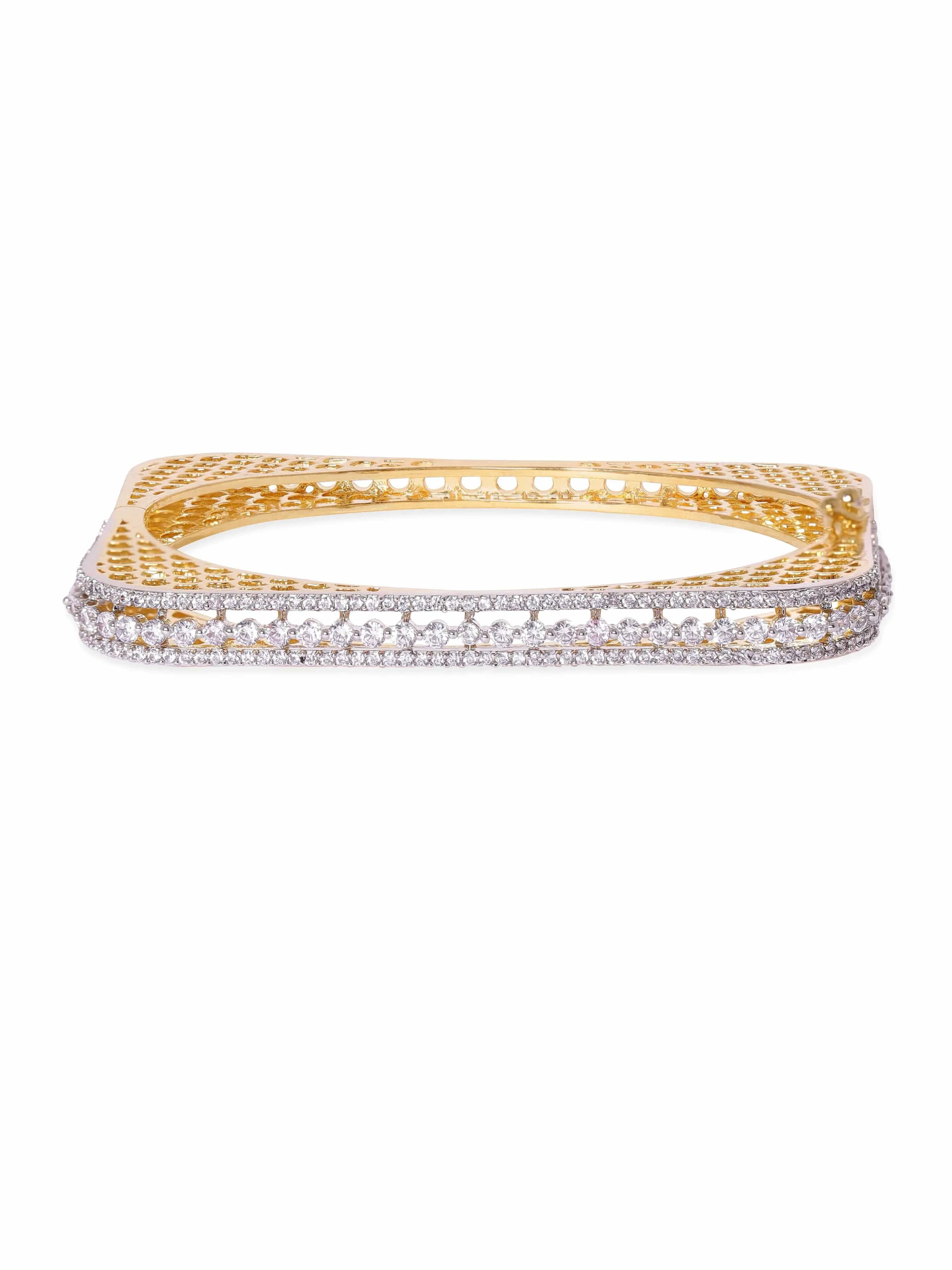 Rubans 22K Gold Plated Zirconia Studded Elegant Bracelet