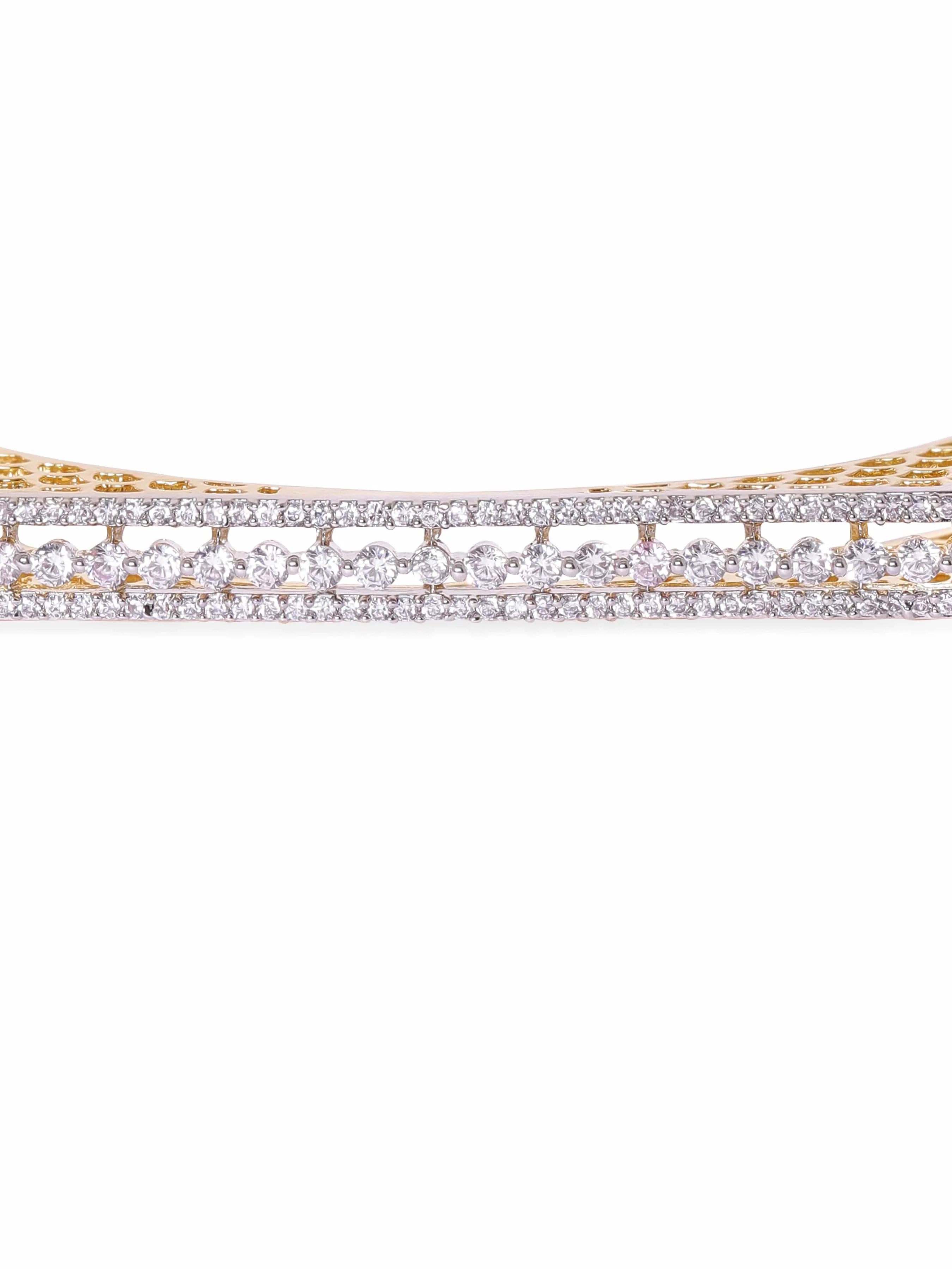 Rubans 22K Gold Plated Zirconia Studded Elegant Bracelet