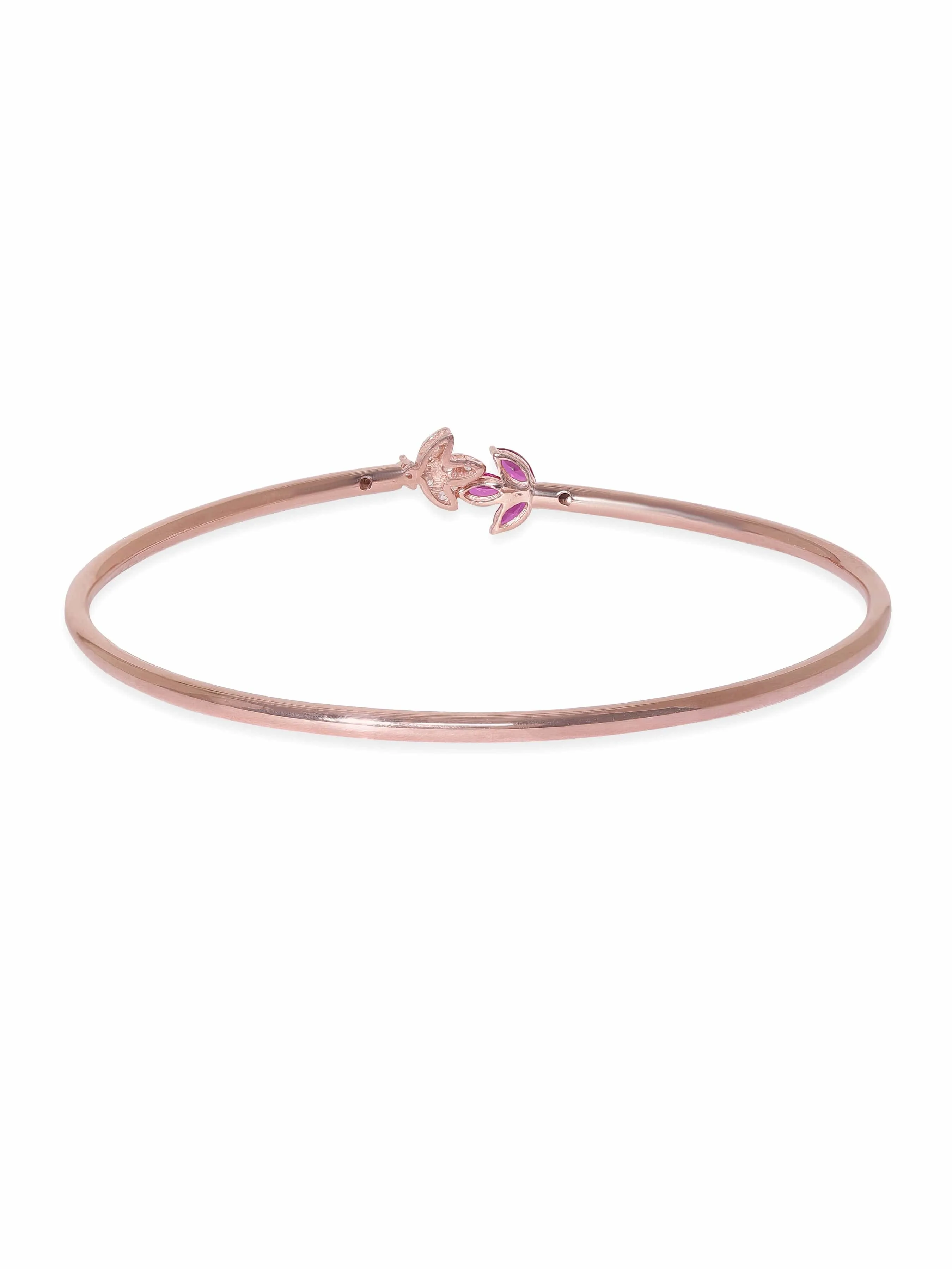 Rubans Silver 18K Rose gold pink & white zirconia minimal bracelet