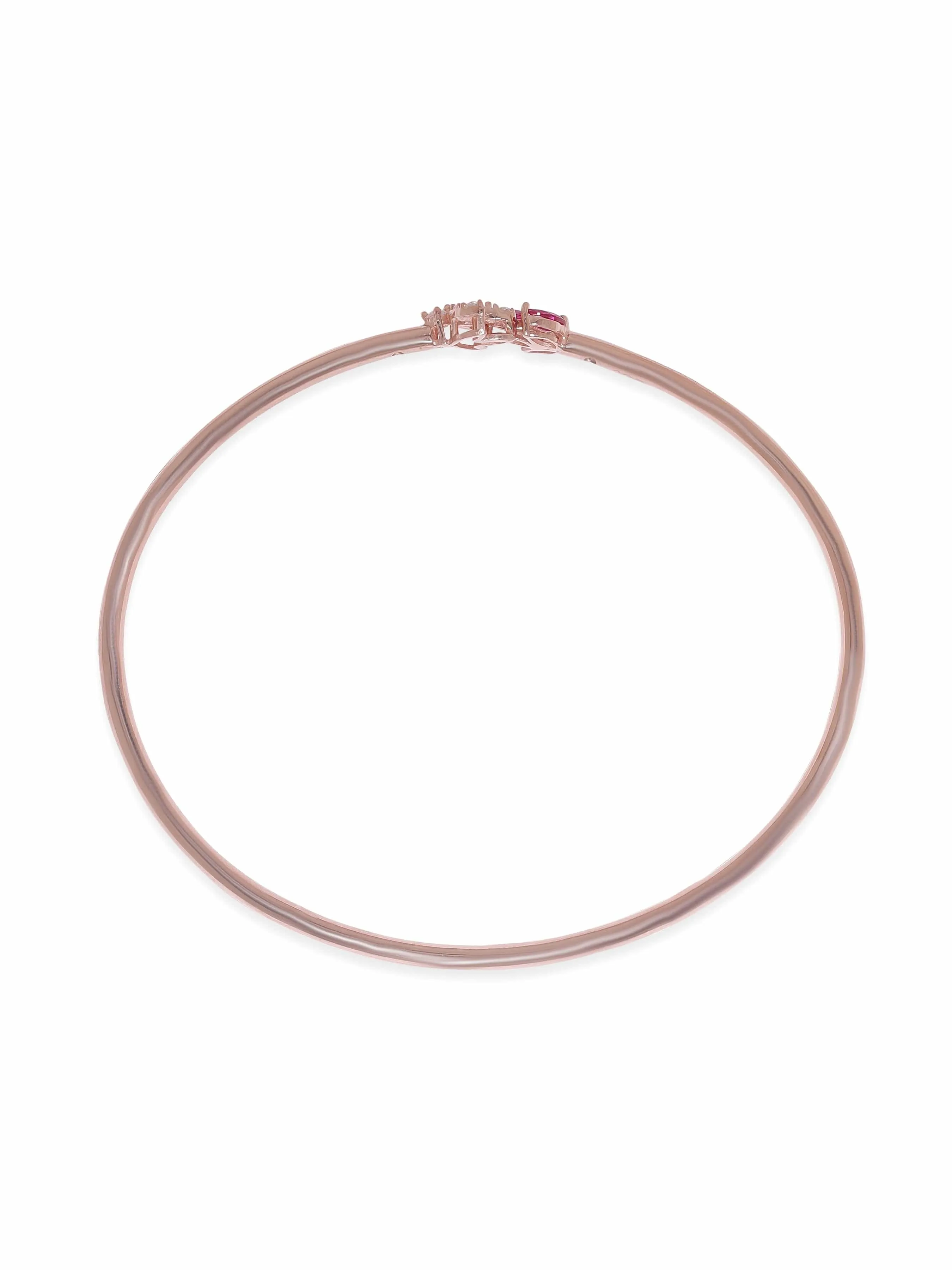 Rubans Silver 18K Rose gold pink & white zirconia minimal bracelet