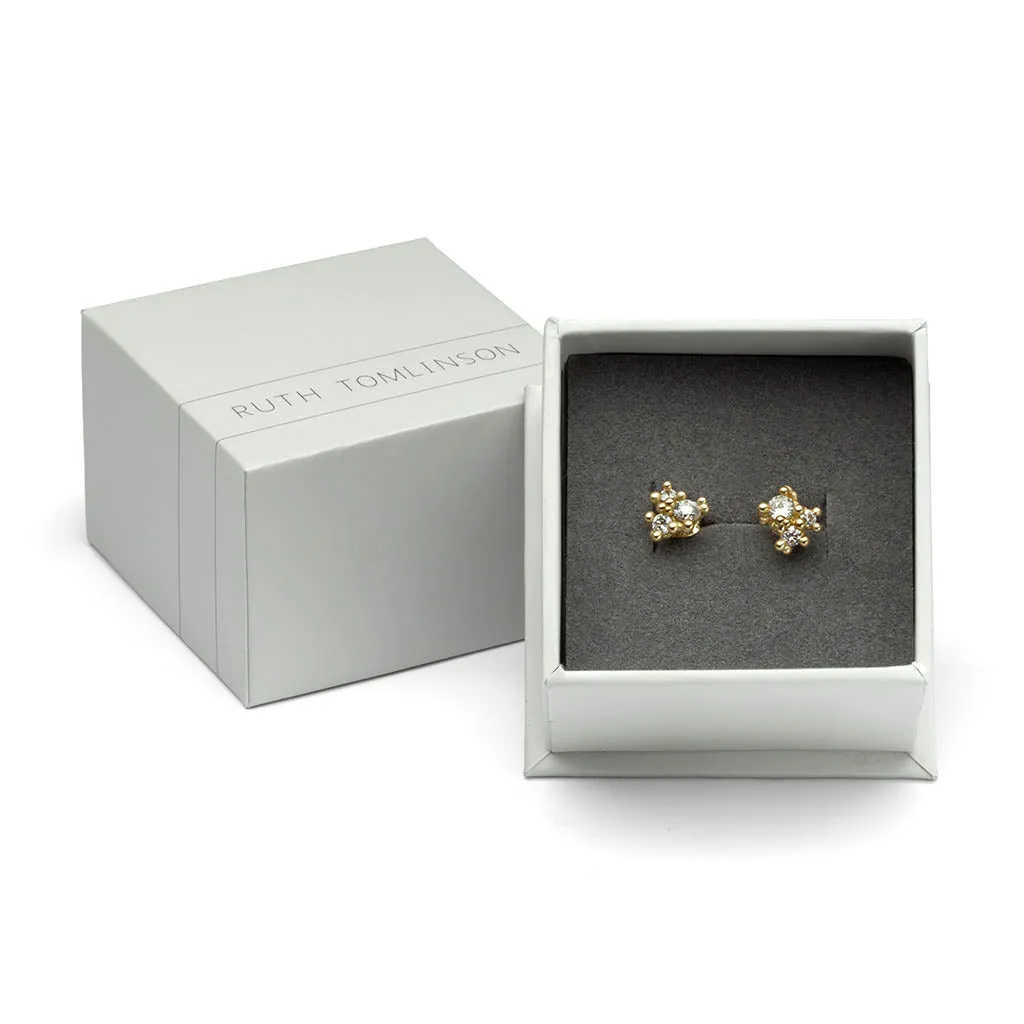 Salt and Pepper Diamond Cluster Studs