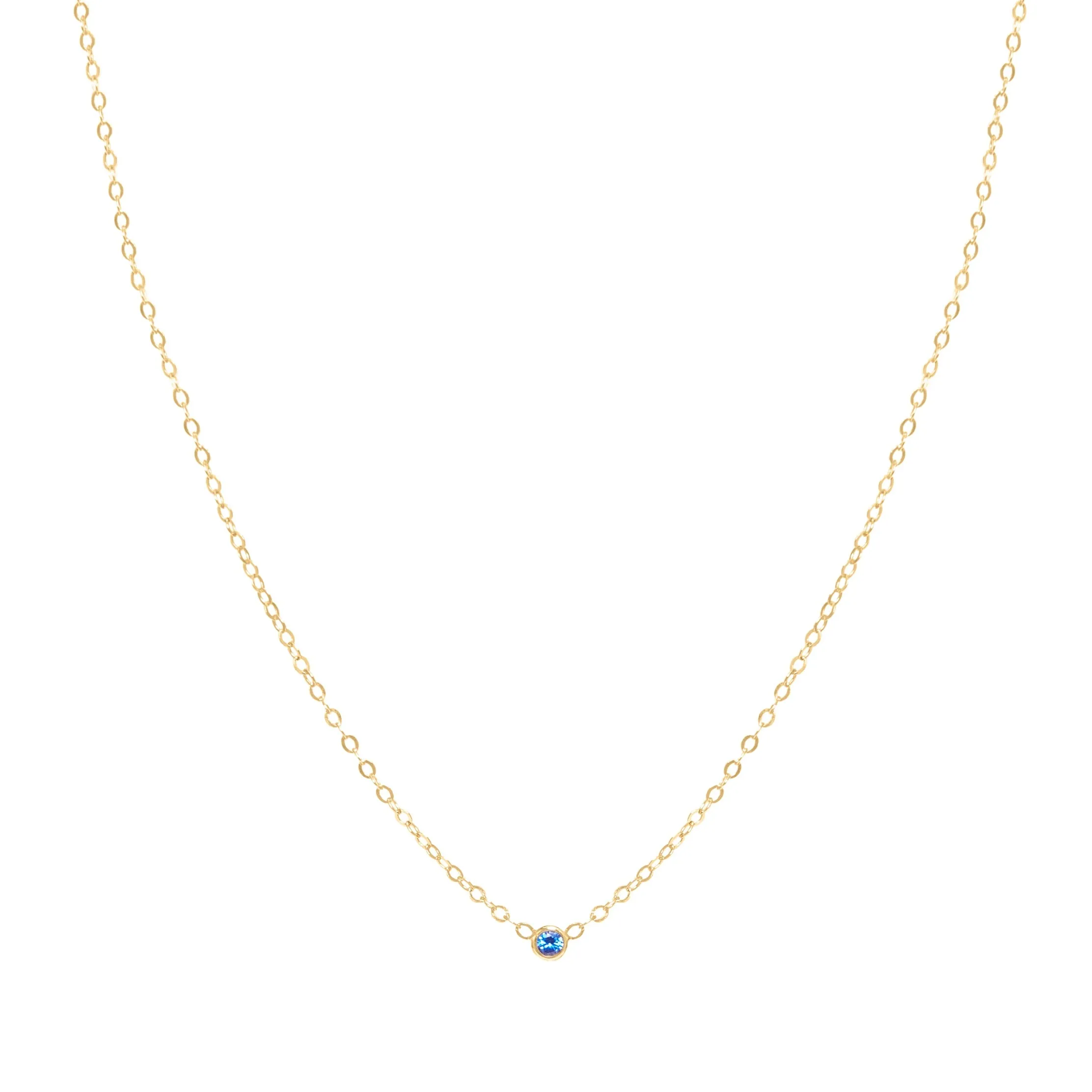 September Birthstone Bezel Necklace