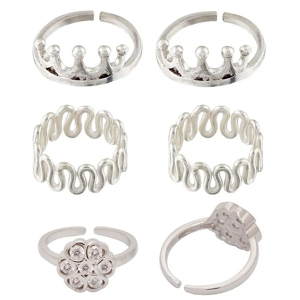 Set Of Three Silver Toe Rings (1)