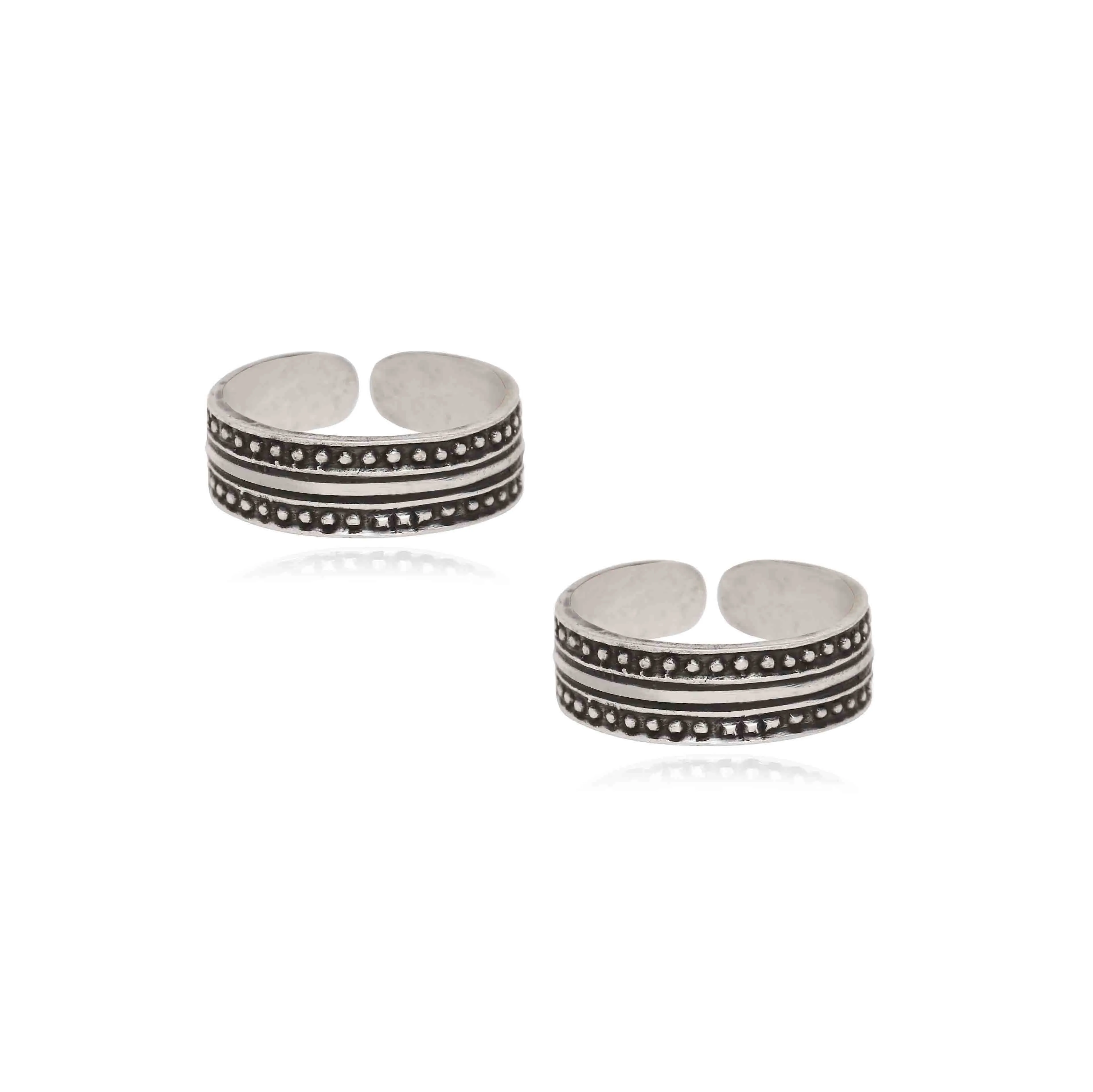 Set Of Three Silver Toe Rings (6)