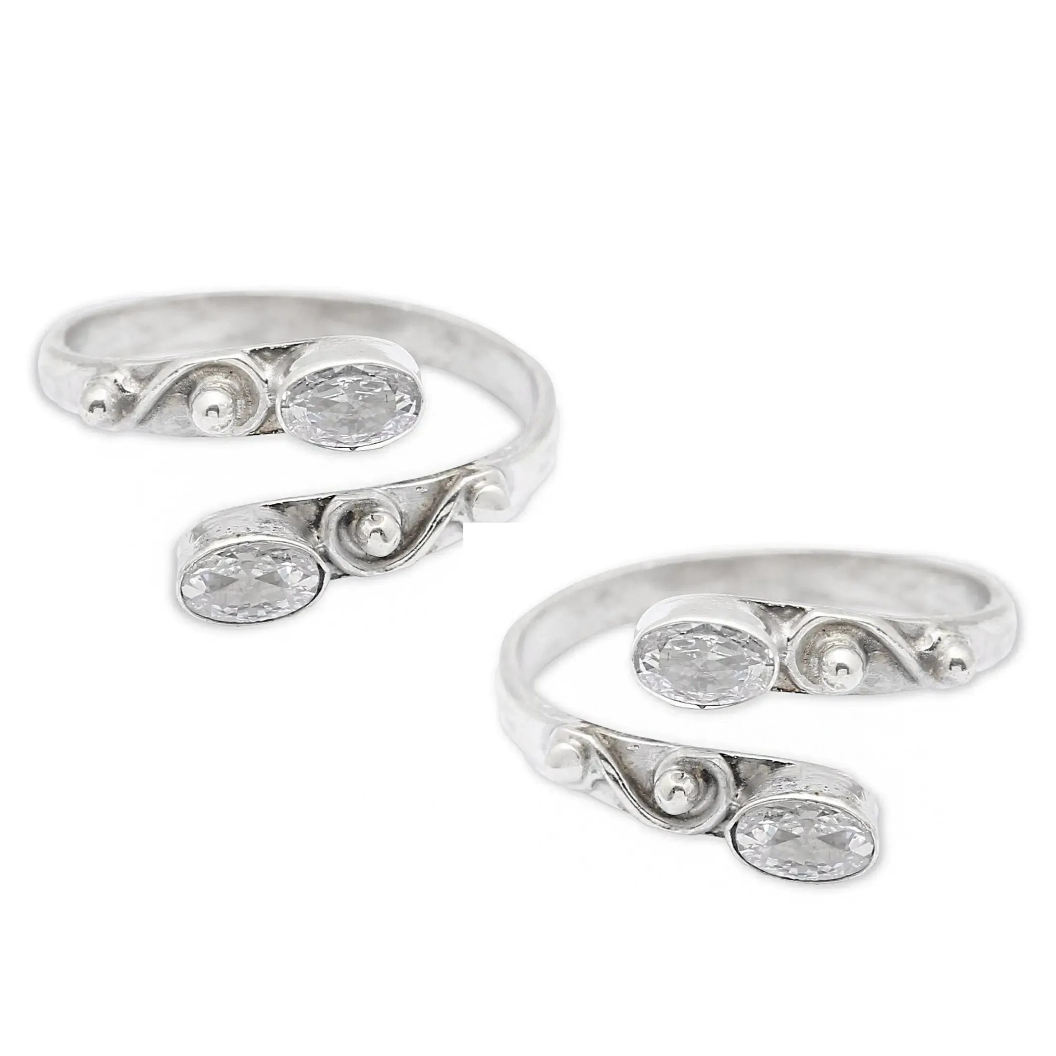 Set Of Three Silver Toe Rings (7)