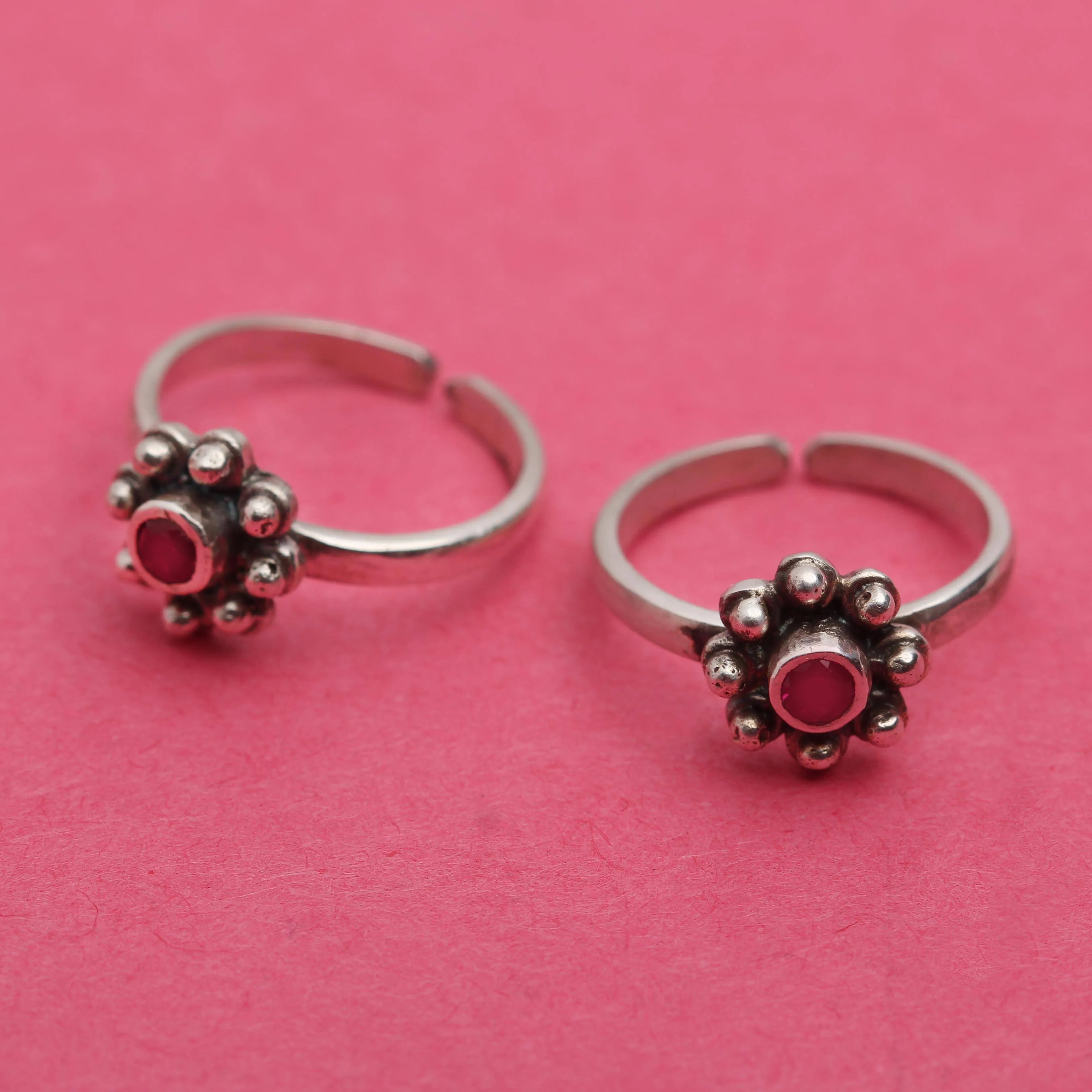 Set Of Three Silver Toe Rings (8)