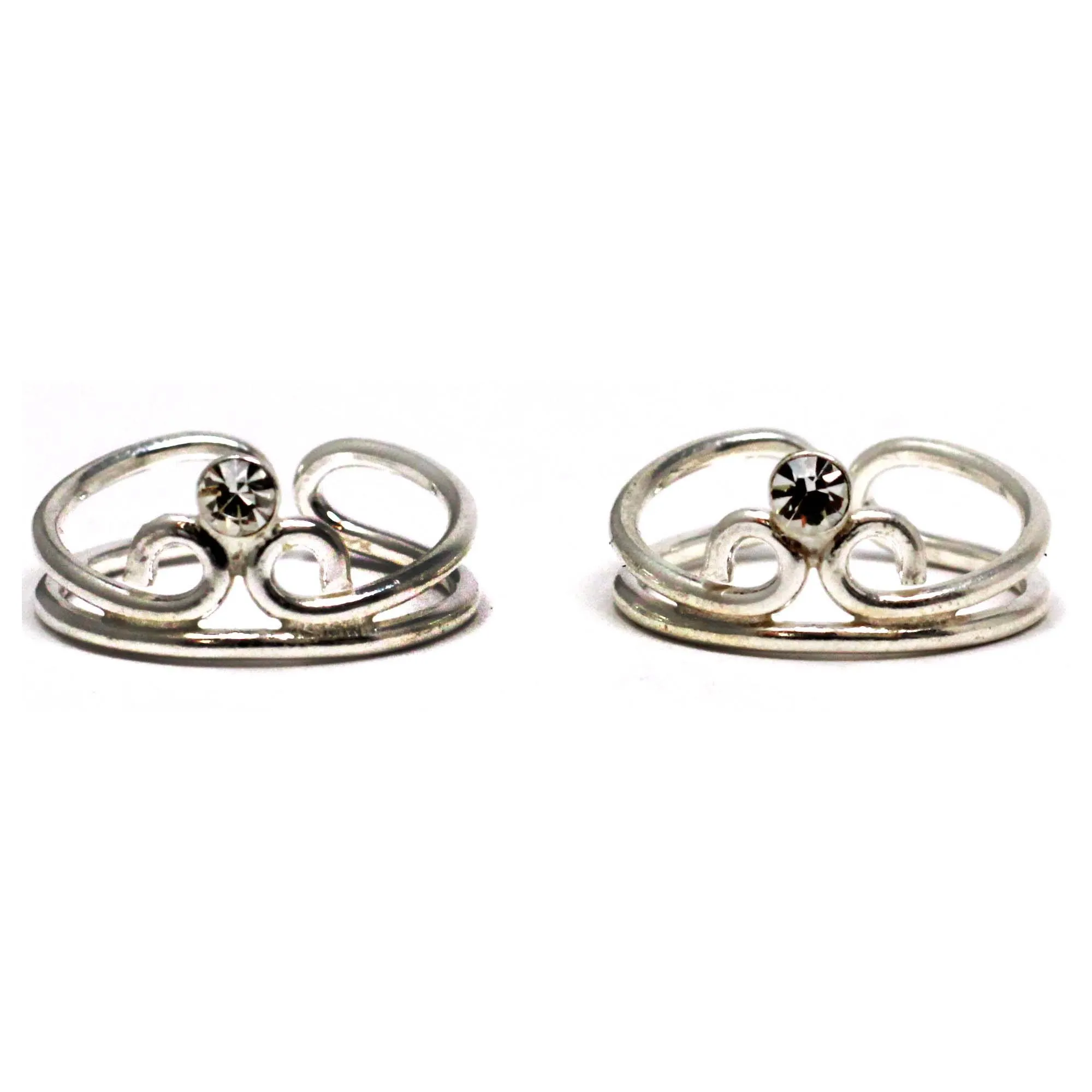 Set Of Three Silver Toe Rings (8)