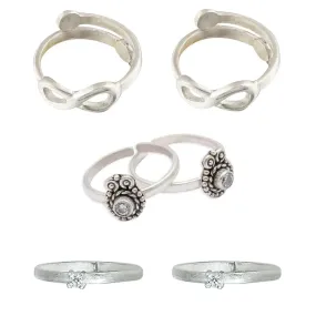 Set Of Three Silver Toe Rings (9)