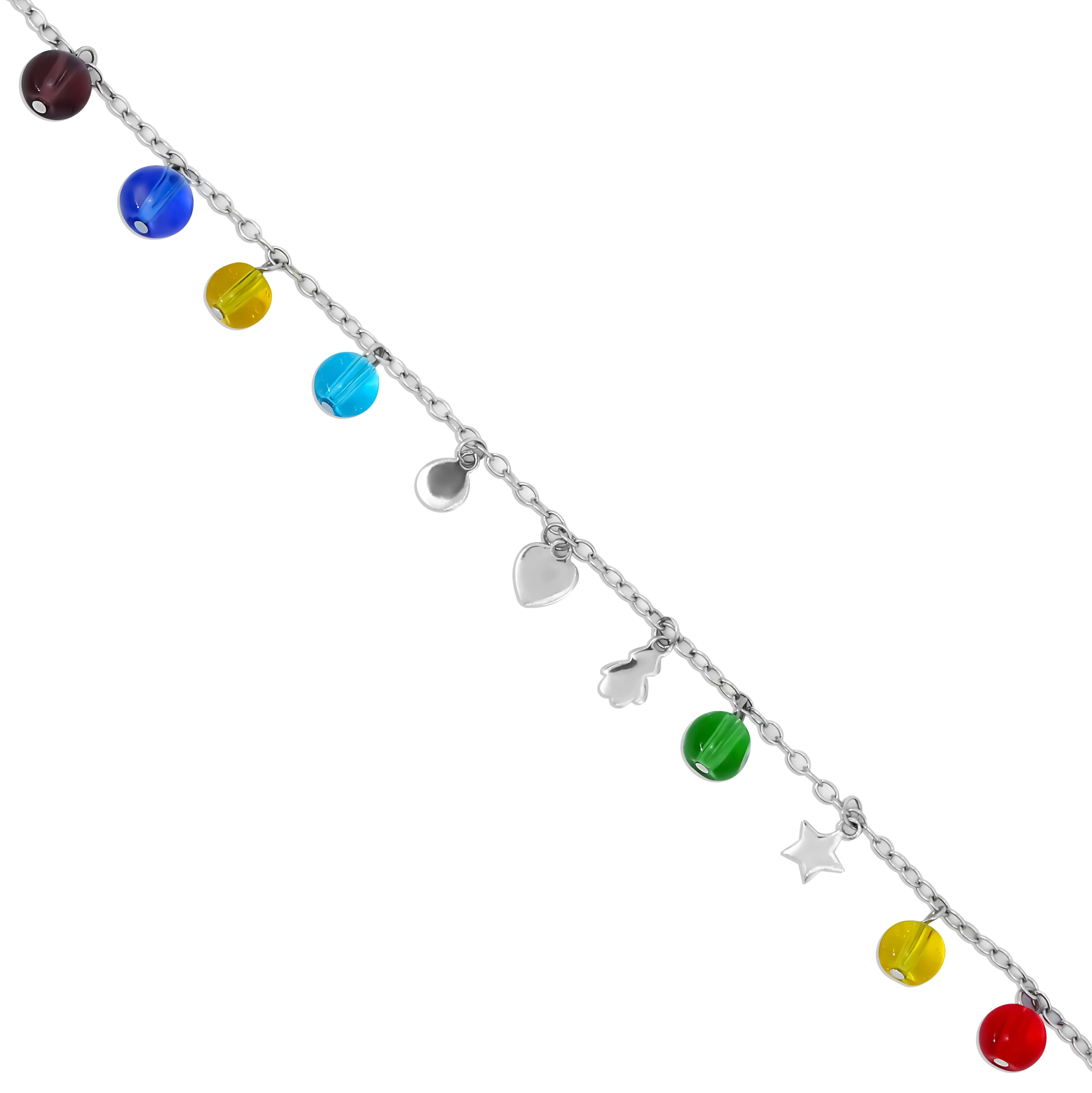 Seven Color Design Womens Colorful Zircon Crystal Chain Bracelets