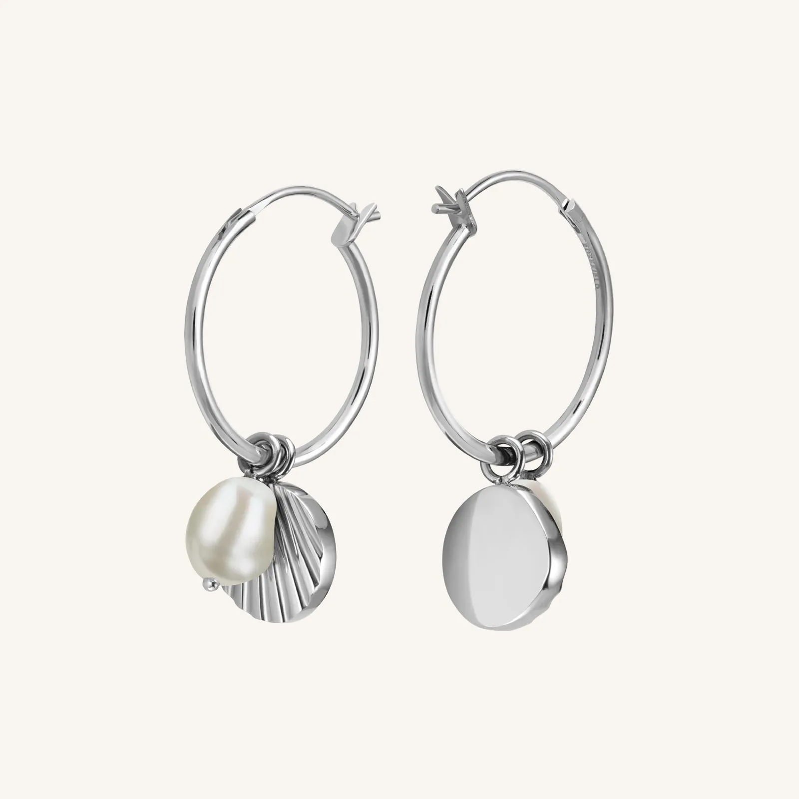 Shell and pearl hoops