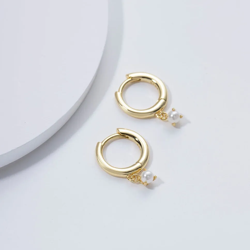 Shell Pearl Hoops