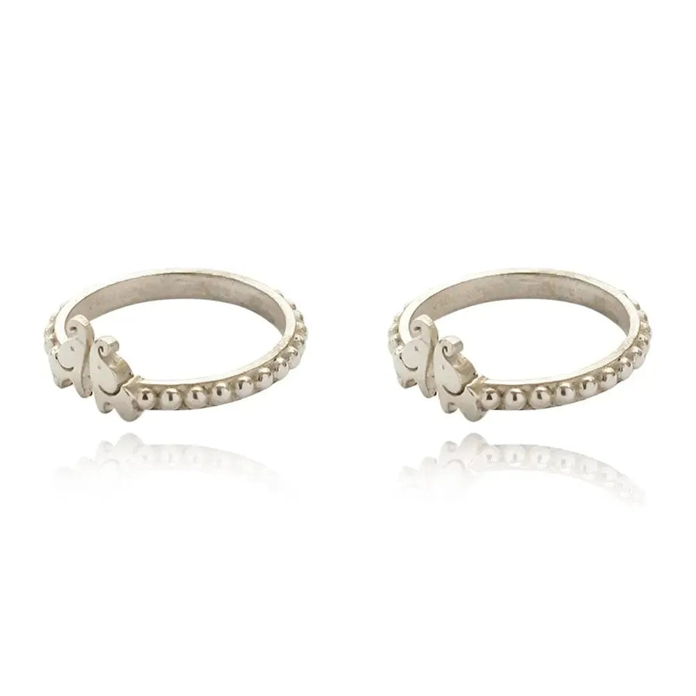 Silver 92.5 Small Elephant Toe Rings