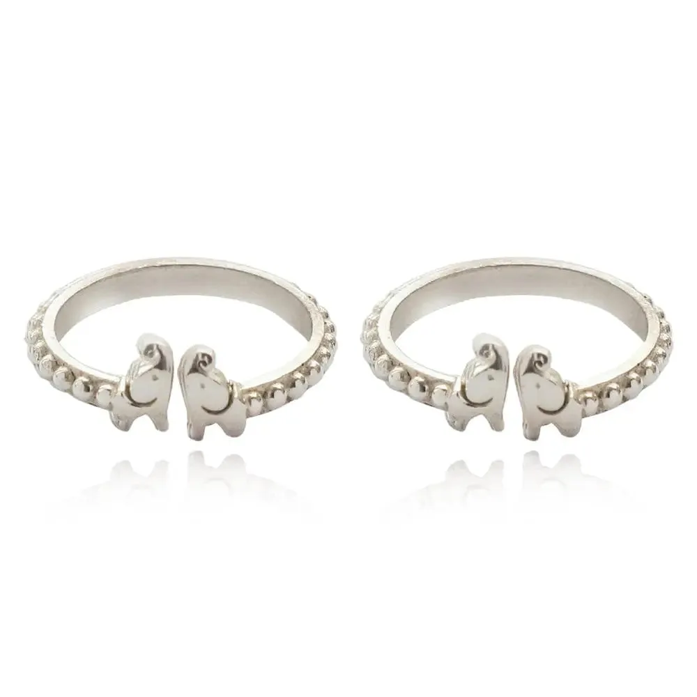 Silver 92.5 Small Elephant Toe Rings