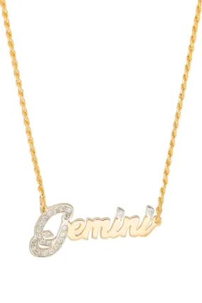 Simone I. Smith Zodiac Nameplate Necklaces - Gemini