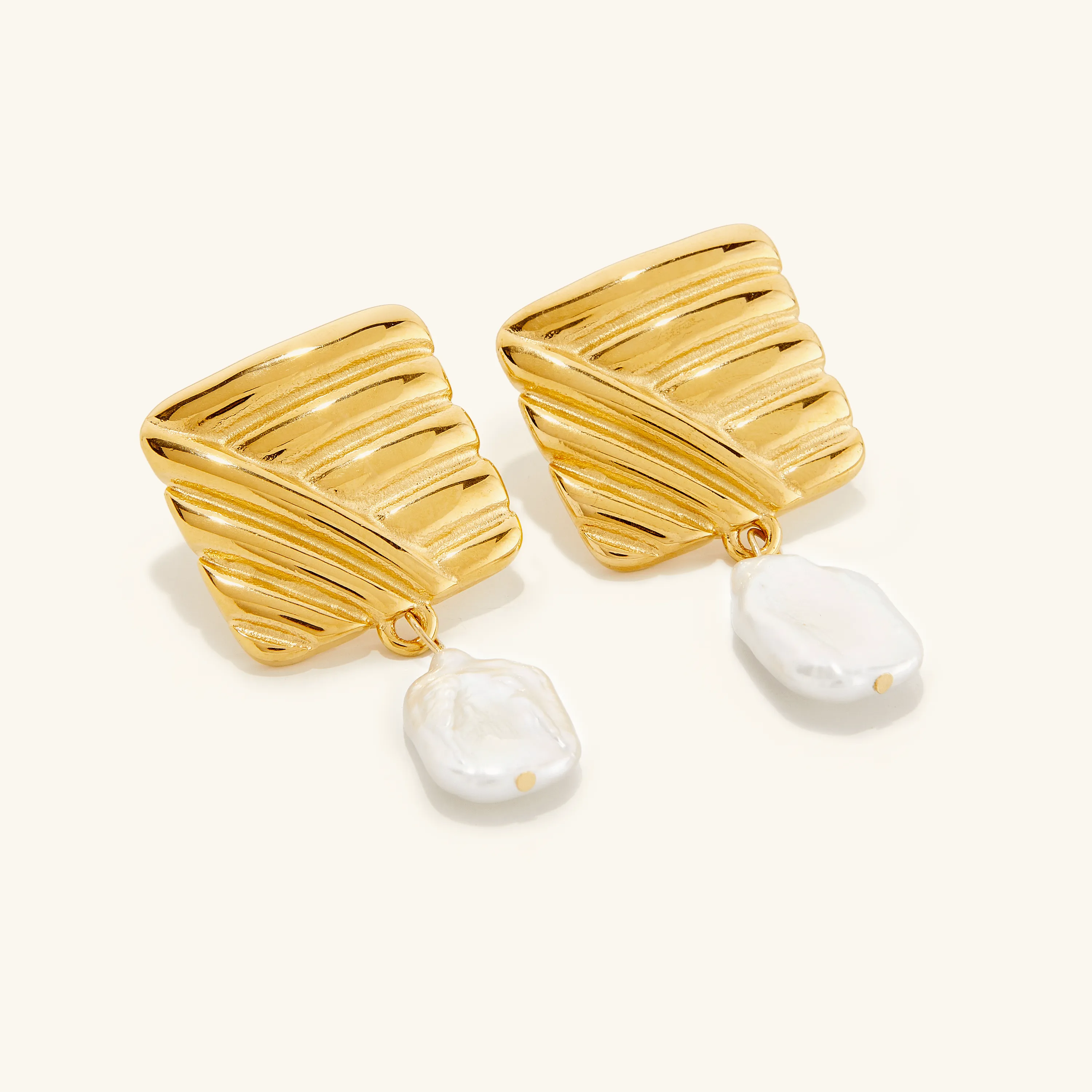 Square Pearl Studs