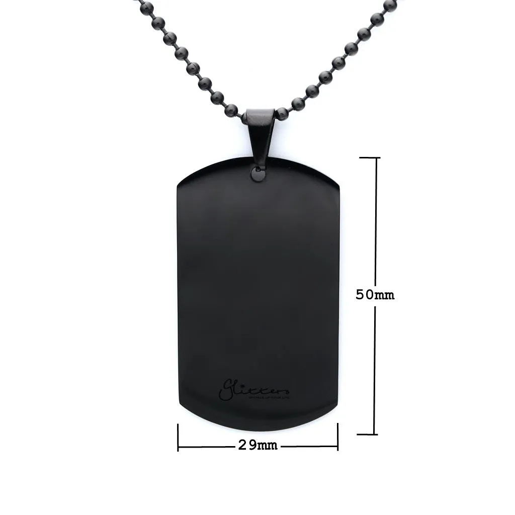 Stainless Steel Dog Tag Necklaces - Engravable- Silver | Gold | Black