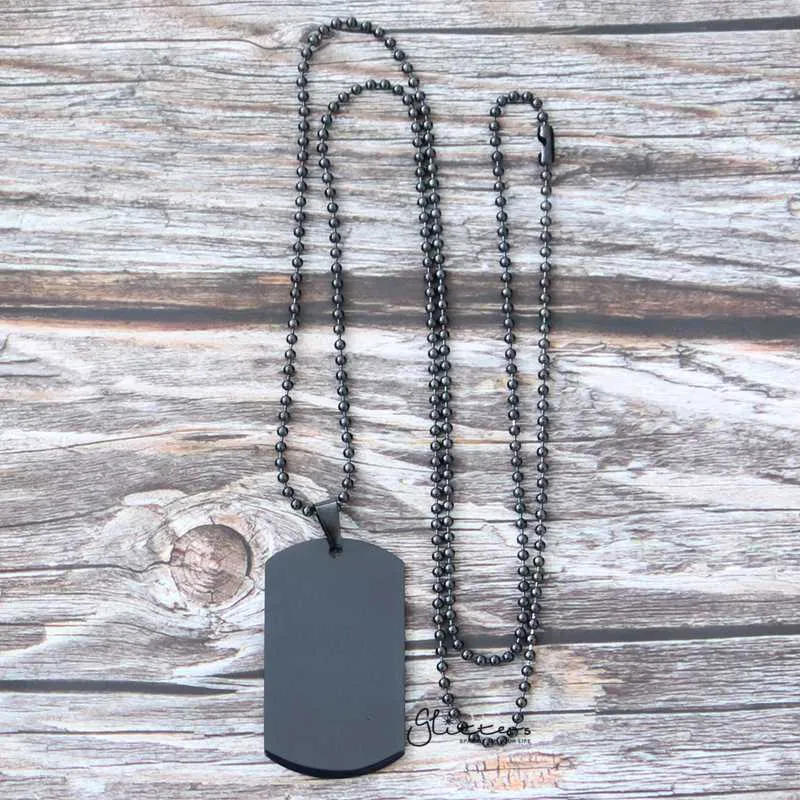 Stainless Steel Dog Tag Necklaces - Engravable- Silver | Gold | Black