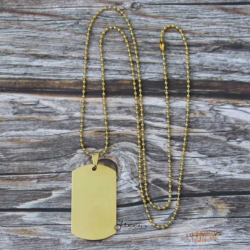 Stainless Steel Dog Tag Necklaces - Engravable- Silver | Gold | Black