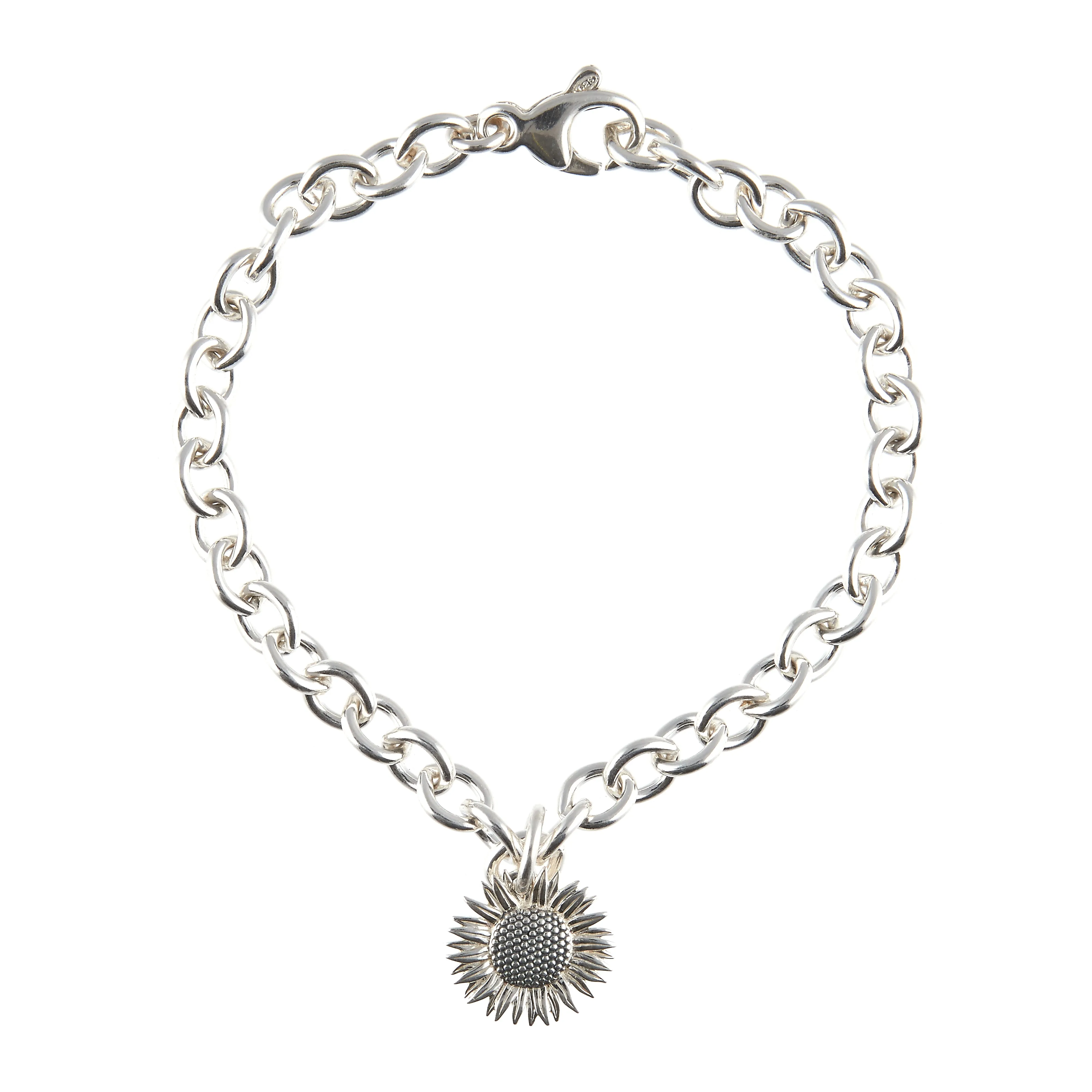 Sunflower Silver Charm Bracelet