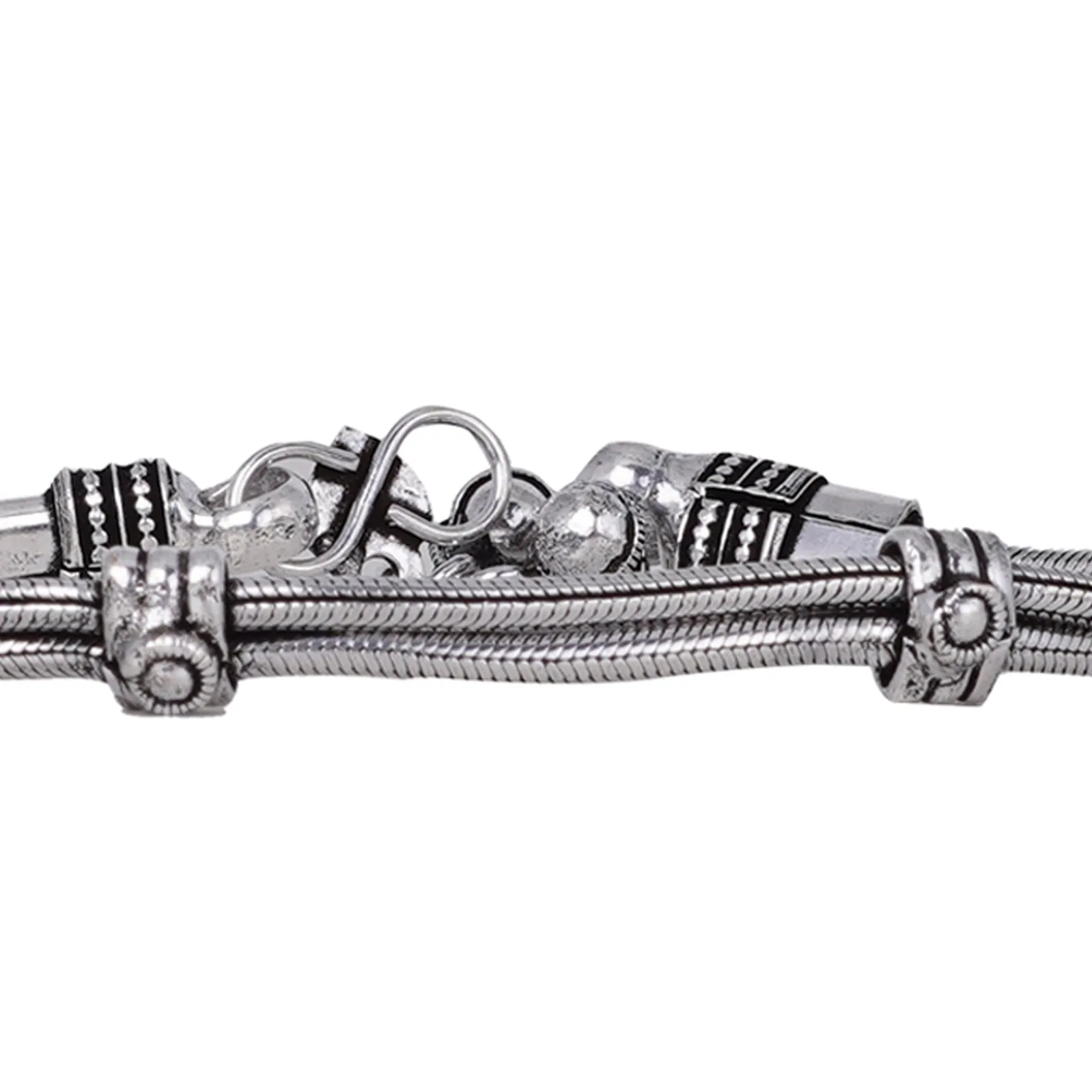 Teejh Chirasvi Silver Oxidised Anklets