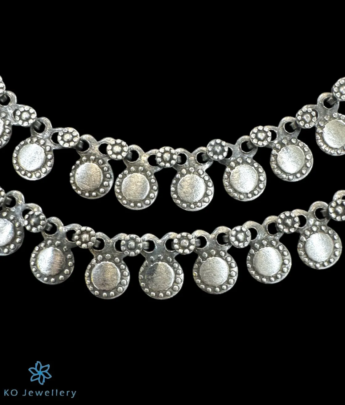 The Ayana Silver Antique Anklets