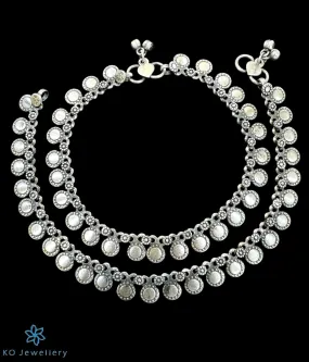 The Ayana Silver Antique Anklets