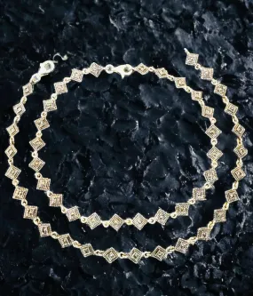 The Nargis Silver Marcasite Anklets