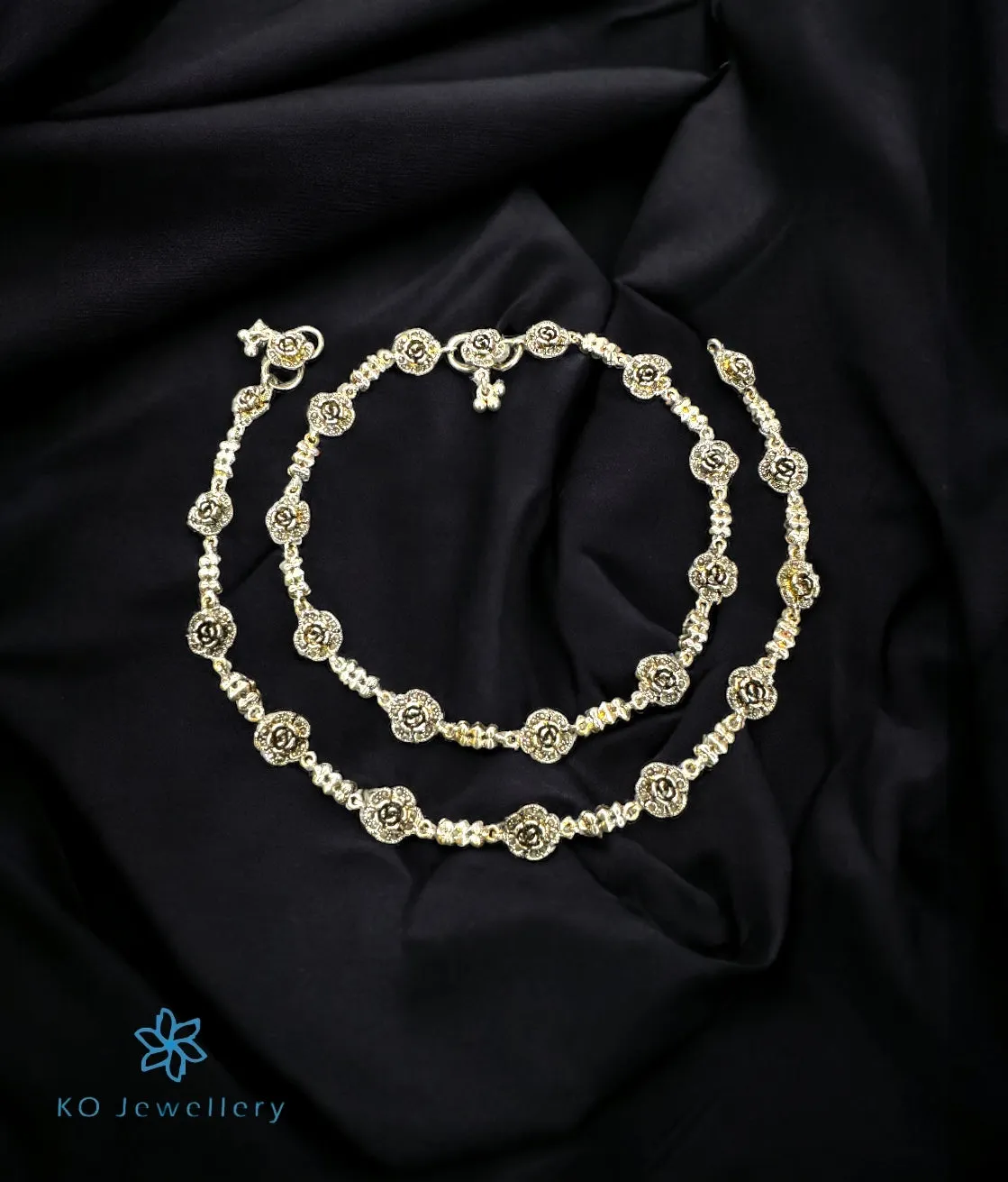 The Rose Silver Marcasite Anklets