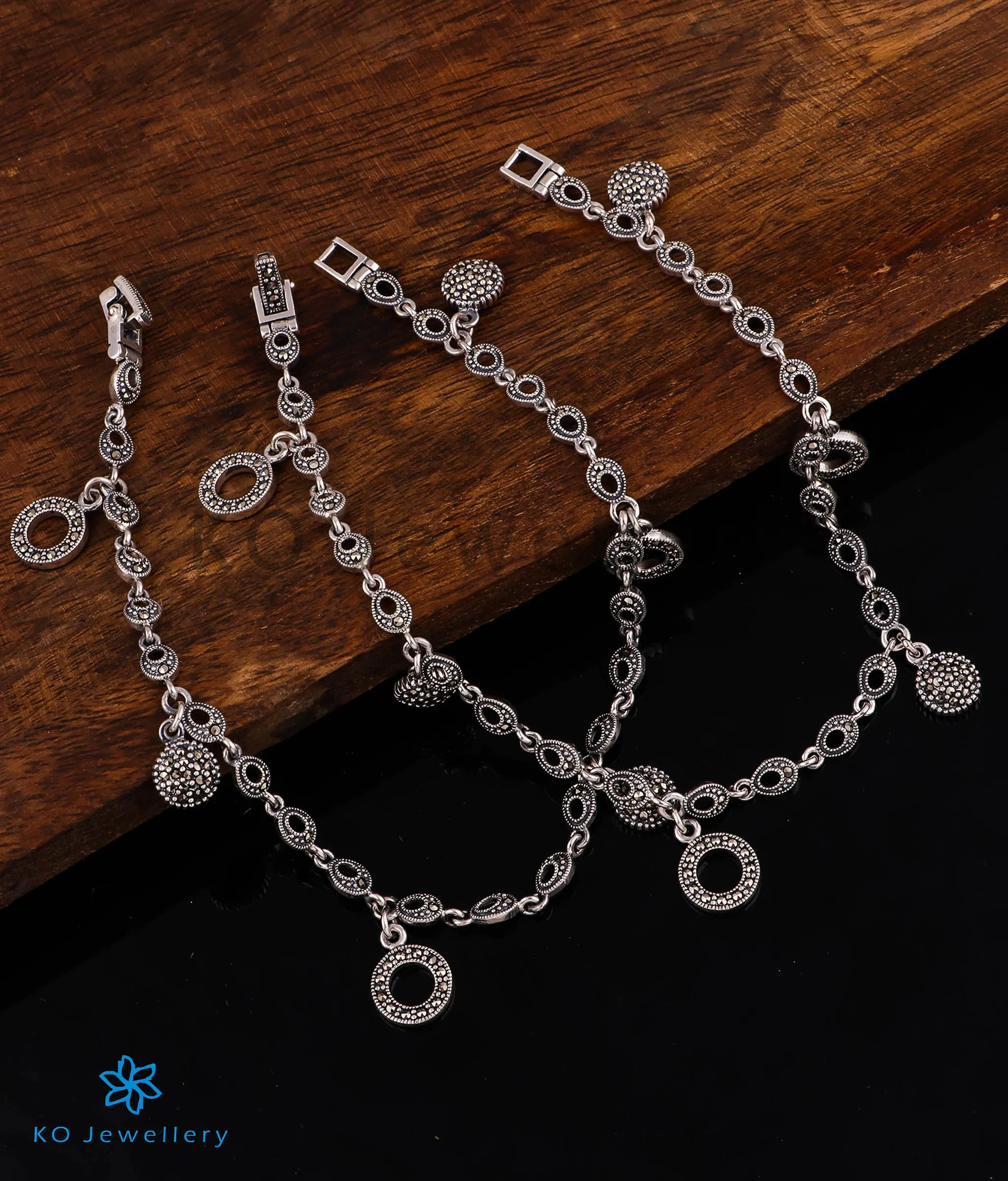 The Vivacious Silver Marcasite Anklets