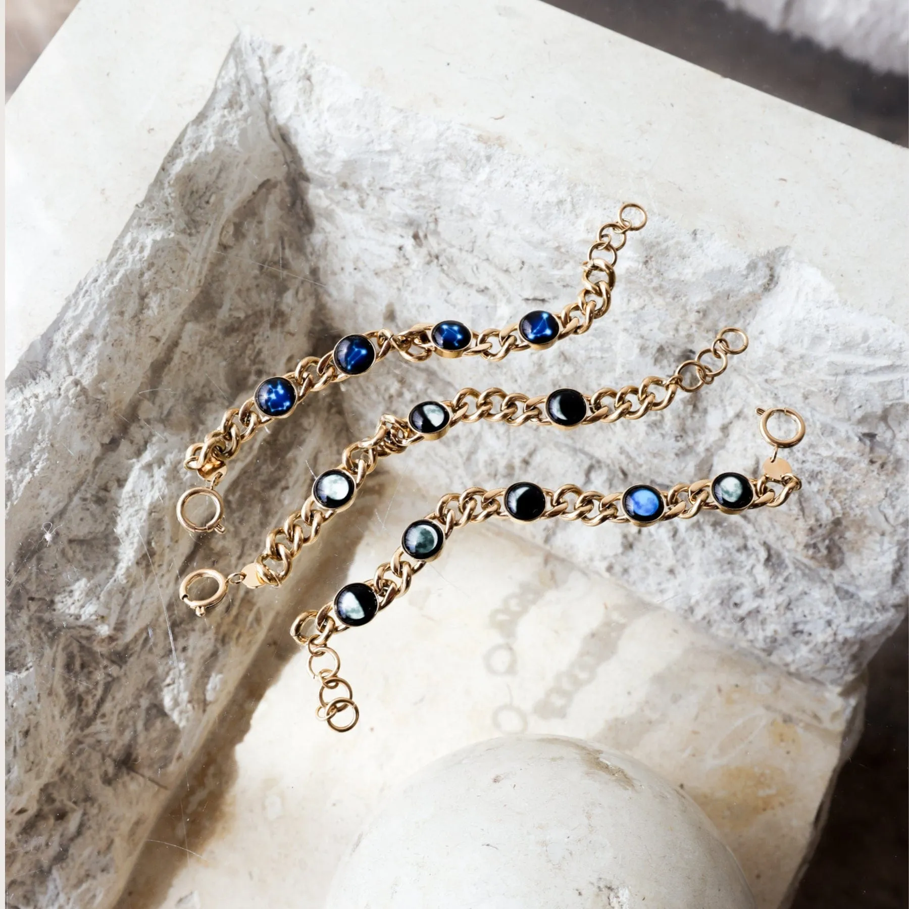 Three Moon Pleiades Bracelet in Gold