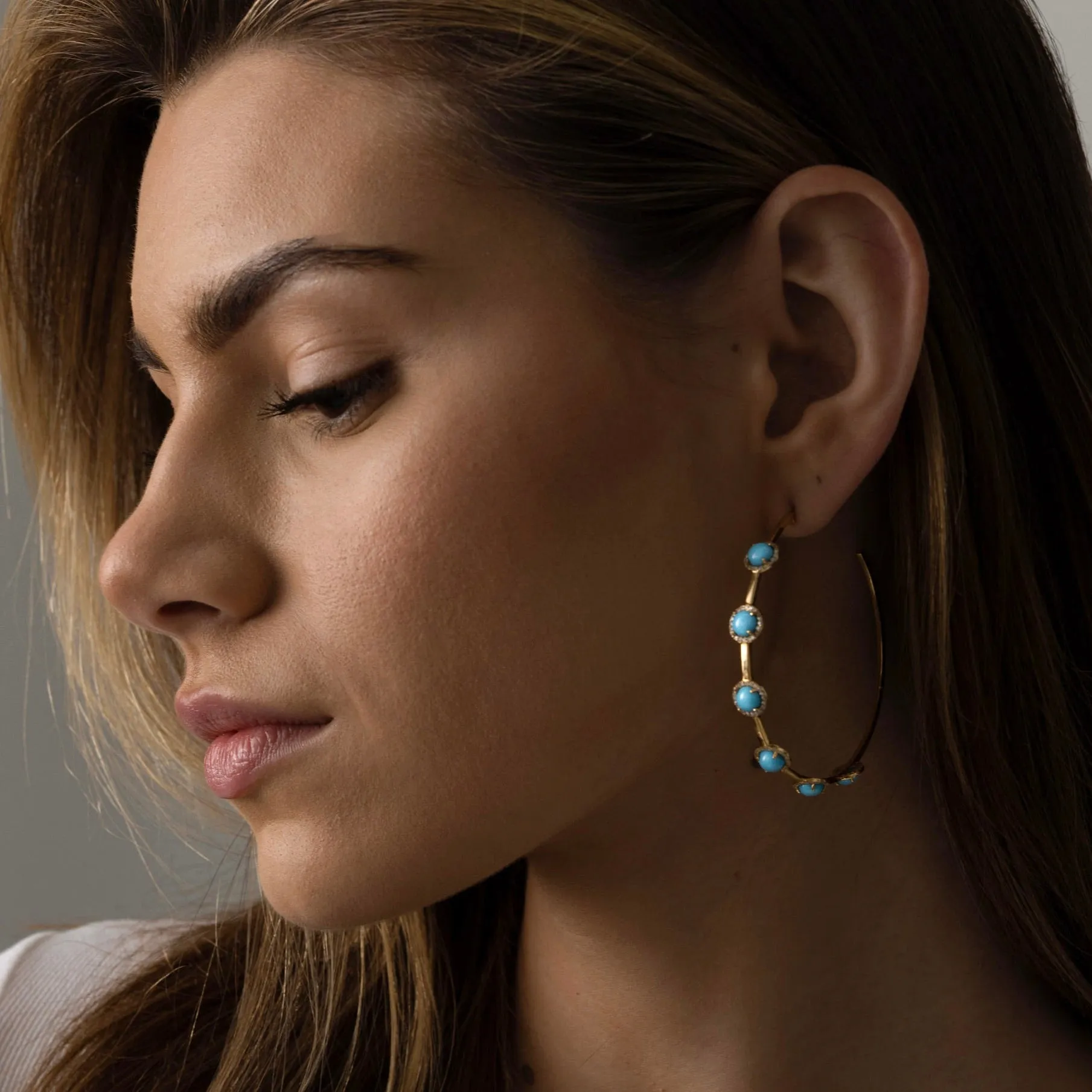 Turquoise Hoops