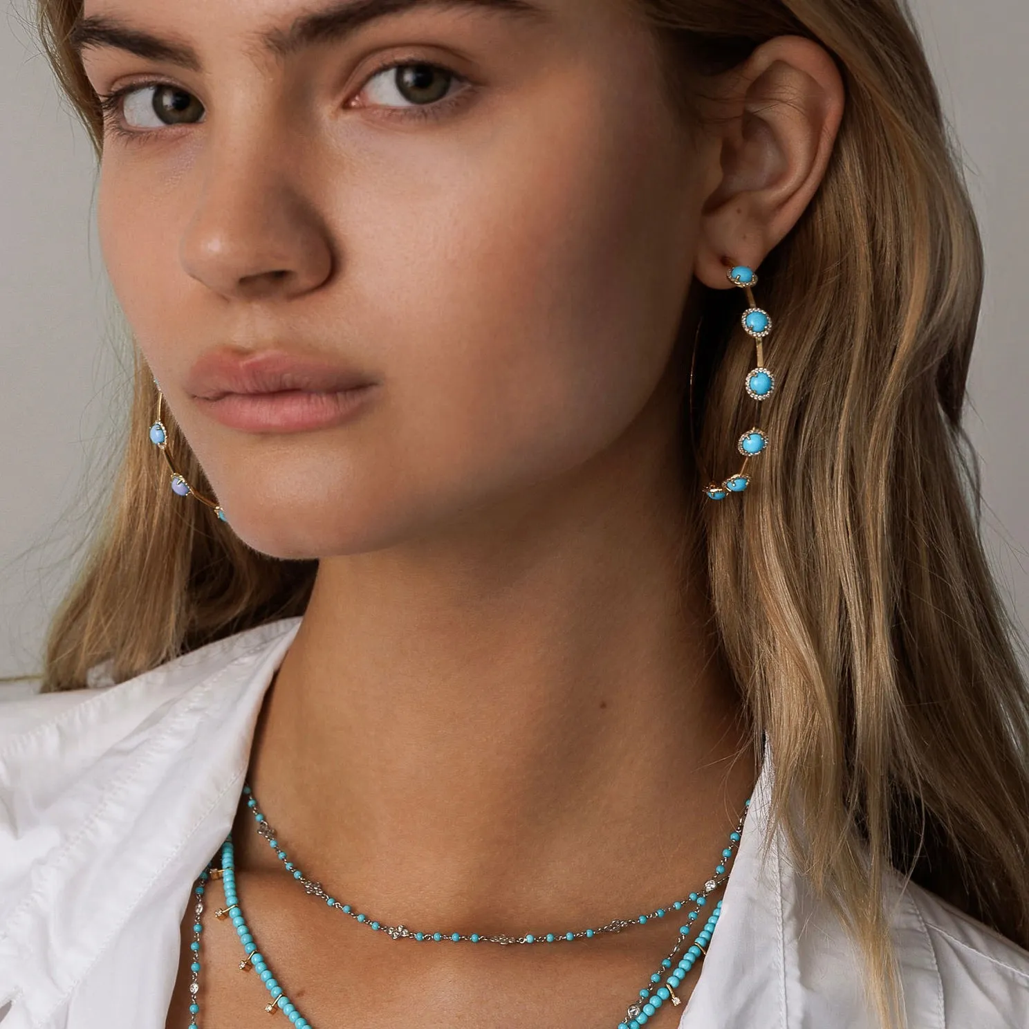 Turquoise Hoops