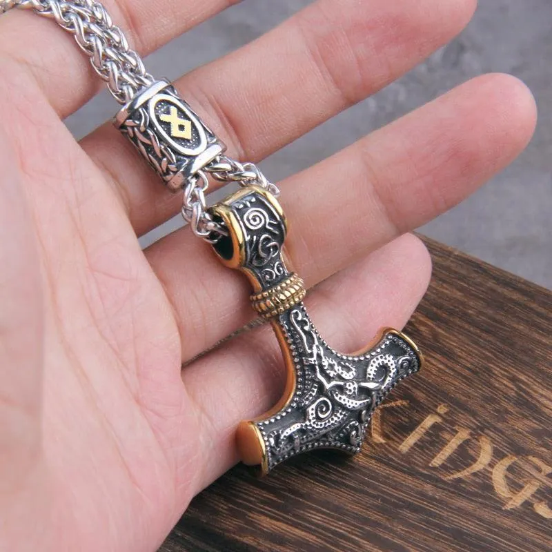 Viking Necklaces Mjolnir Rune