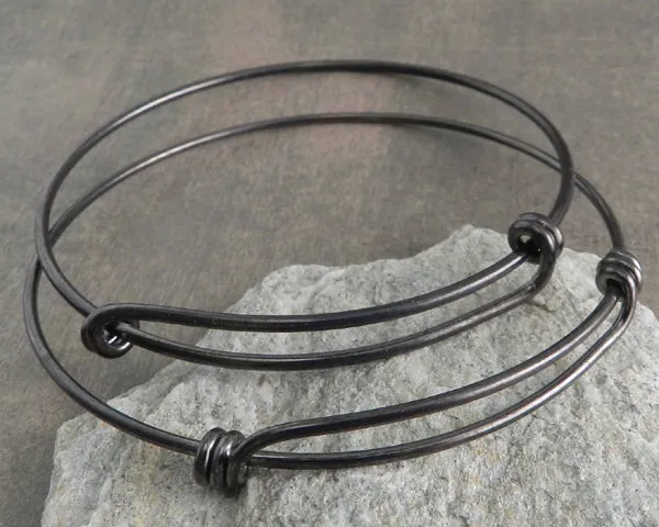 Wire Wrap Slider Bracelet Black