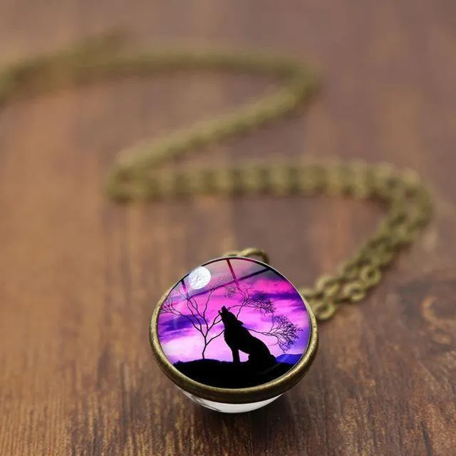 Wolf Moon Sphere Necklaces