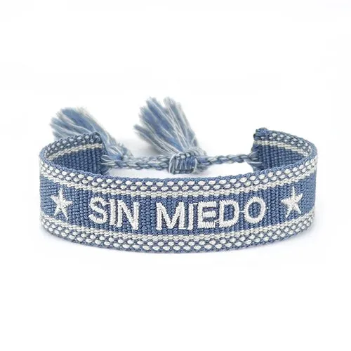 Woven Bracelets Embroidered with Spanish Words TODO ES POSIBLE