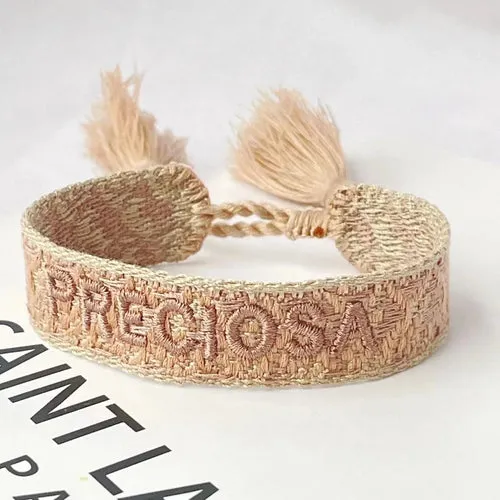 Woven Bracelets Embroidered with Spanish Words TODO ES POSIBLE