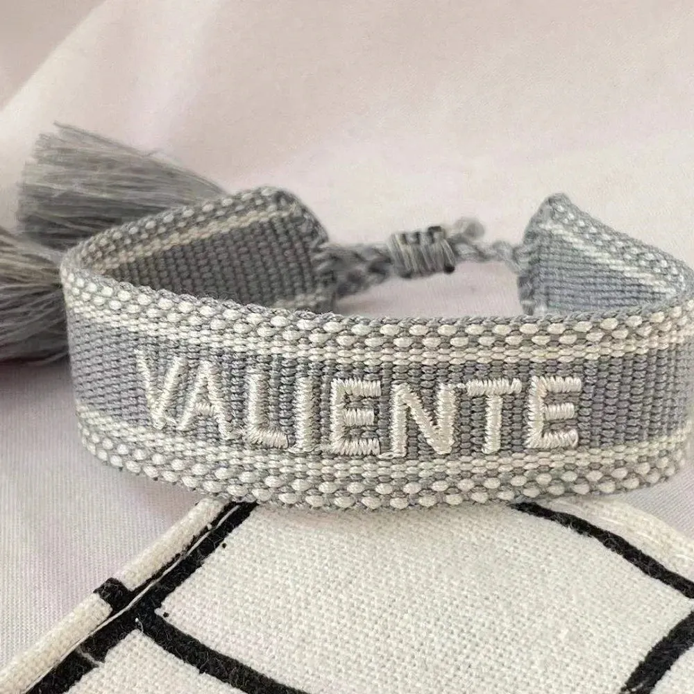 Woven Bracelets Embroidered with Spanish Words TODO ES POSIBLE