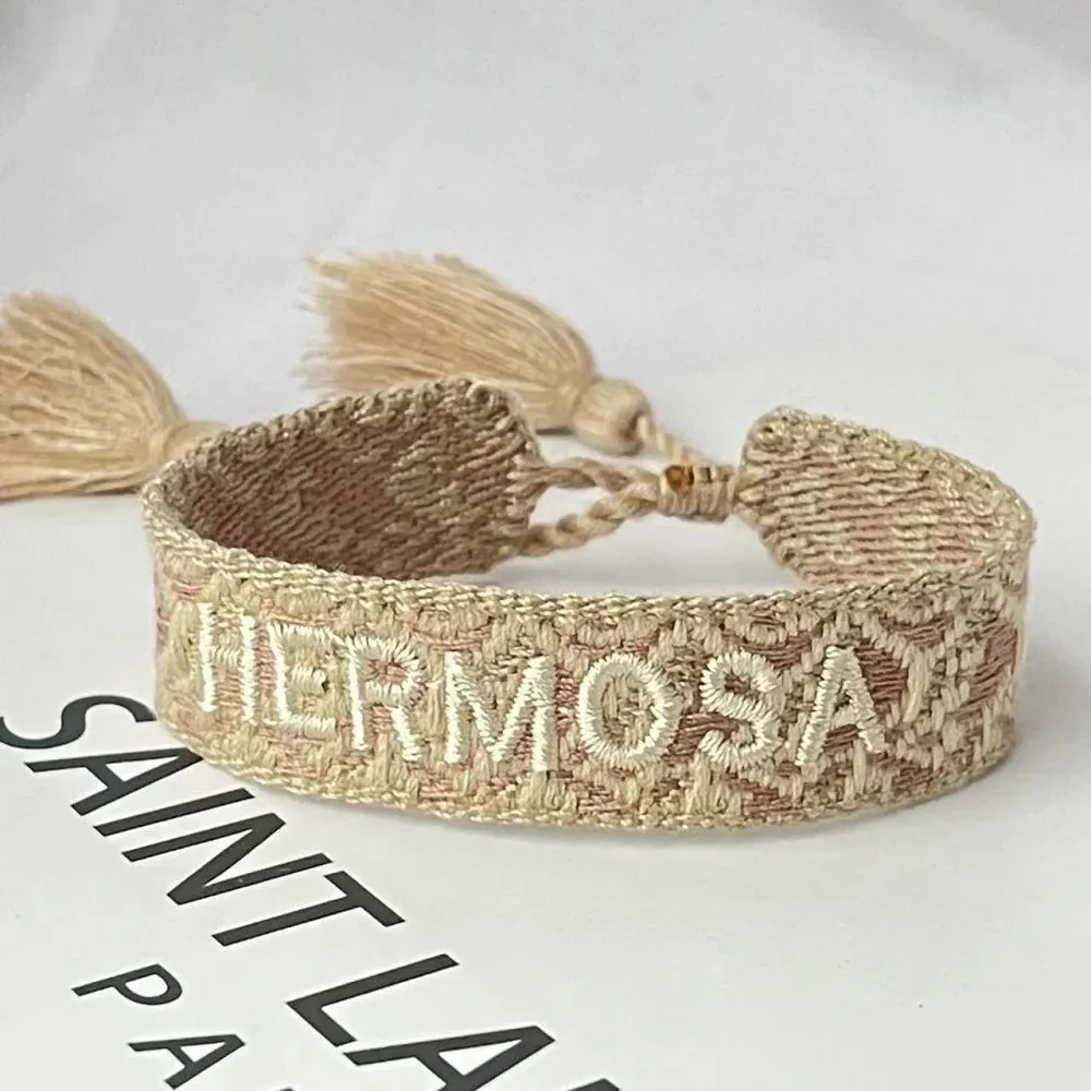 Woven Bracelets Embroidered with Spanish Words TODO ES POSIBLE